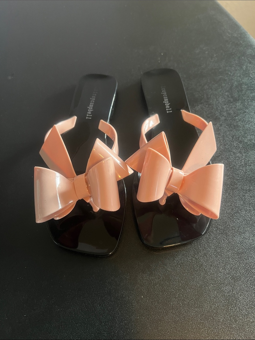 Women's size 6, Jeffrey Campbell Dusty Pink Bow Slide Sandals.